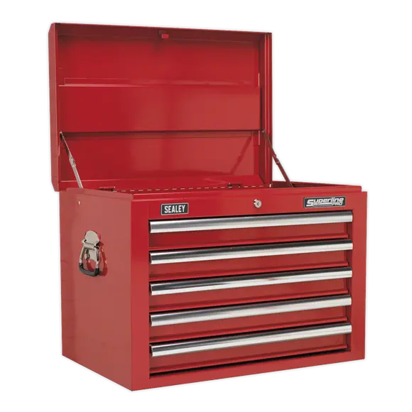 Sealey Ap26059T 5-Drawer Top Chest With Ball-Bearing Slides – Red Finish 1