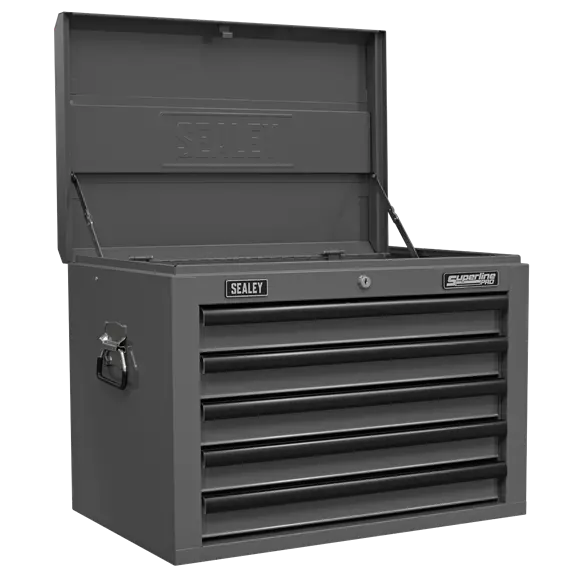 Sealey Ap26059Tg 5-Drawer Top Chest With Ball-Bearing Slides – Grey And Black Finish 1