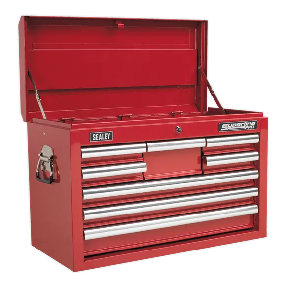 Sealey Ap33089 Red 8-Drawer Top Chest With Full-Extension Ball-Bearing Slides 1