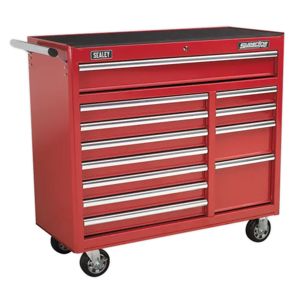Sealey Ap41120 Red 12-Drawer Mobile Rollcab With Heavy-Duty Slides 1