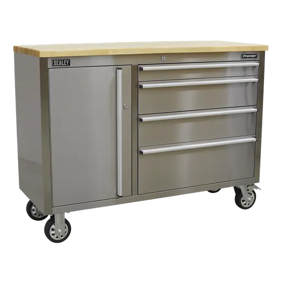 Sealey Ap4804Ss Compact 4-Drawer Stainless Steel Mobile Tool Chest 1