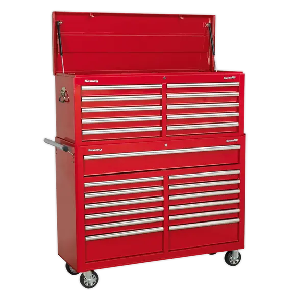 Sealey Ap52Combo1 Red 23-Drawer Extra-Wide Mobile Roller Cabinet With Ball Bearing Slides 1