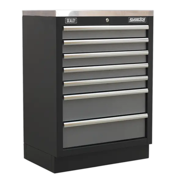 Sealey Apms62 680Mm 7-Drawer Modular Floor Cabinet With Reinforced Steel Frame 1