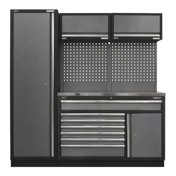 Sealey Apmsstack09Ss Superline Pro 1.96M Modular Bench – Stainless Steel Worktop 1