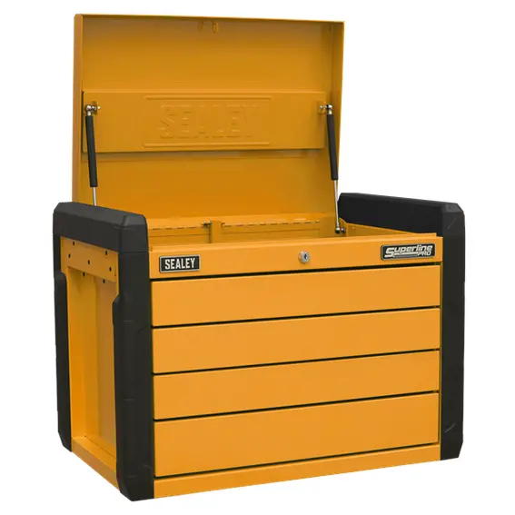 Sealey Appd4O 4-Drawer Push-To-Open Topchest In Orange With Ball-Bearing Slides 1