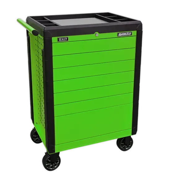 Sealey Appd7G 7-Drawer Hi-Visibility Green Push-To-Open Rollcab 1