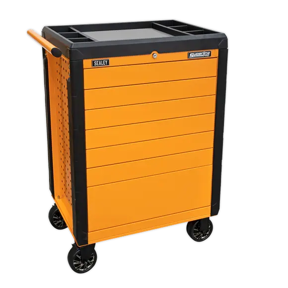 Sealey Appd7O 7-Drawer Hi-Visibility Orange Push-To-Open Rollcab 1