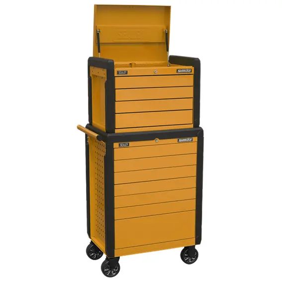 Sealey Appdstacko 11-Drawer Push-To-Open Topchest & Rollcab Combo In Orange 1
