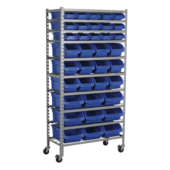 Sealey Tps36 Mobile Storage System – 36-Bin Rolling Workshop Organizer 1