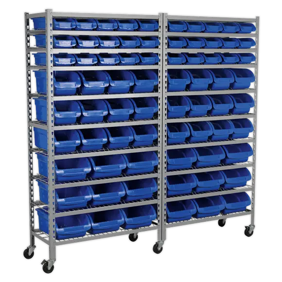 Sealey Tps72 Mobile Storage System – 72-Compartment Rolling Parts Organizer 1