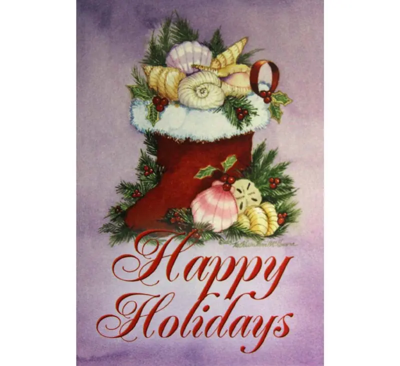 Seashell-Inspired Happy Holidays Christmas Cards – Set Of 10 1