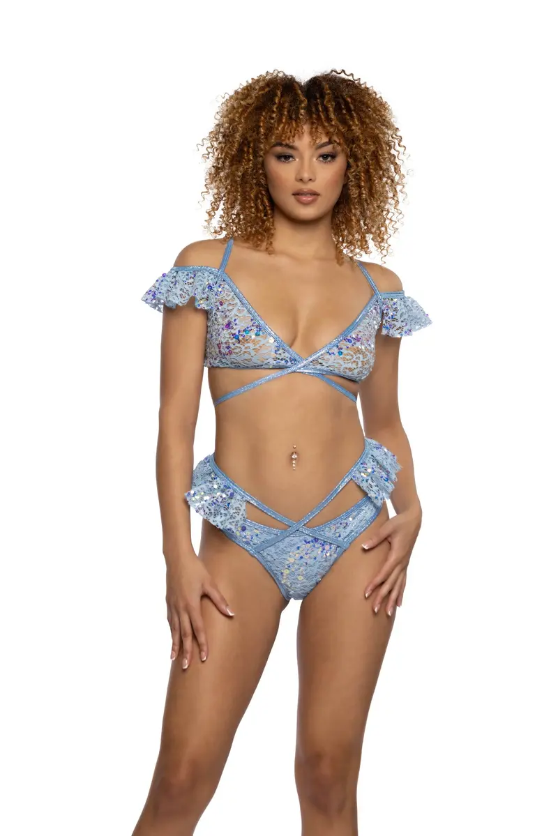 Sequin Lace Ruffle Wrap Bottom – Jr129 4