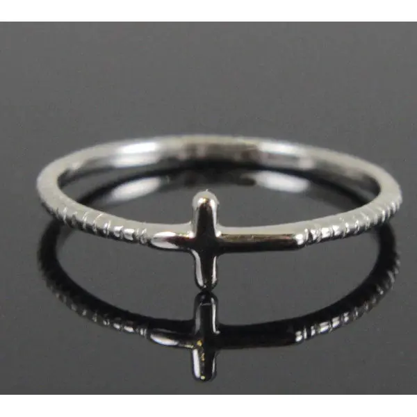 Sideways Cross Pendant In Sterling Silver (Size 7) 1