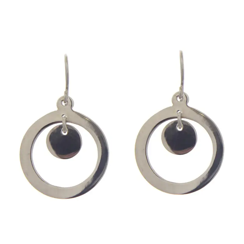 Simple Circle Threader Earrings – Lightweight Sterling Silver 1