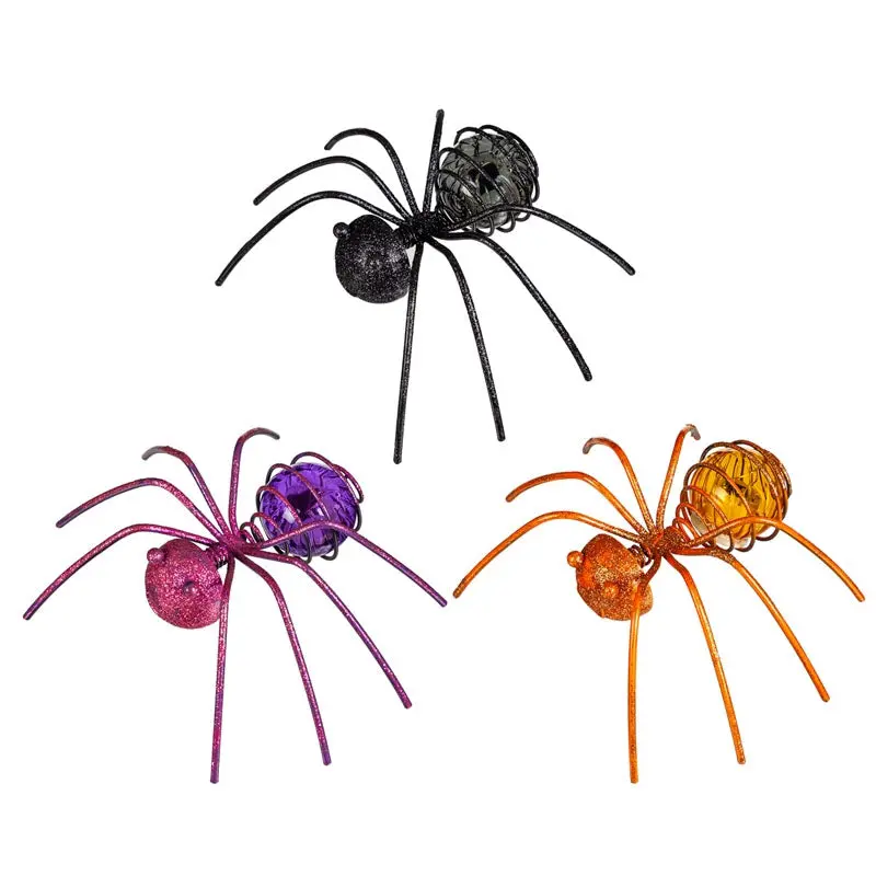 Solar-Powered Spider Garden Statue With Led Glow 1