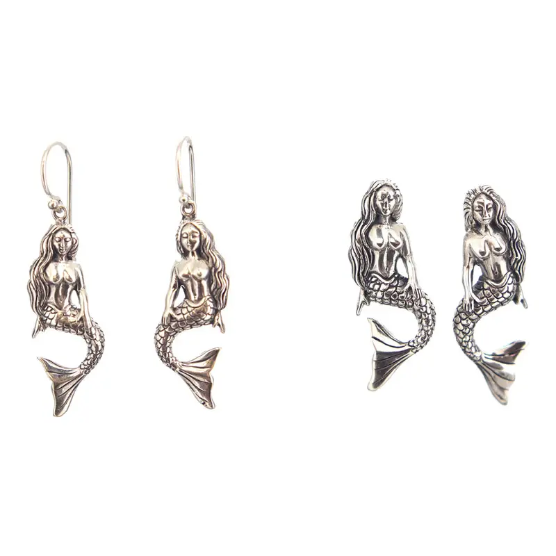 Som'S Handcrafted Sterling Silver Mermaid Earrings 1