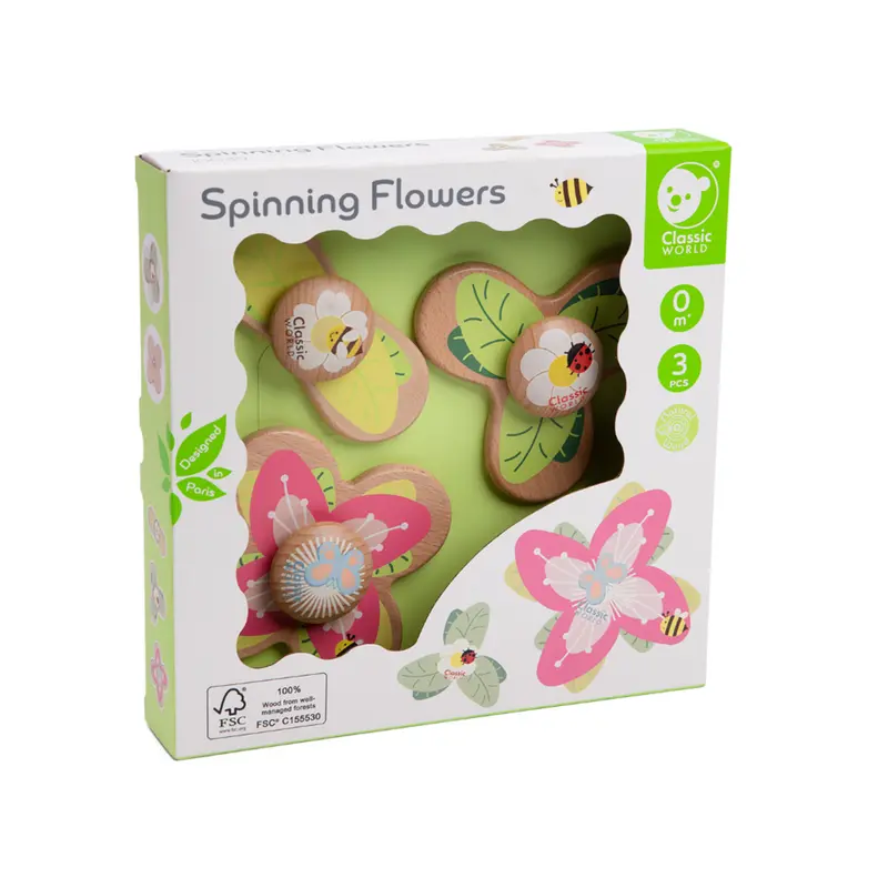 Spinning Flower Sensory Toy – Classic World Rotating Garden Play Item 1