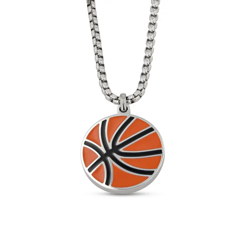 Sports-Themed Stainless Steel Pendant Set With Matching Chain – 18 Inches 1