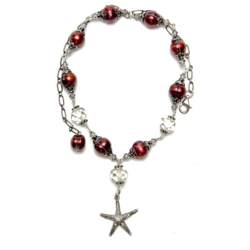 Starfish Pendant With Quartz Crystals And Freshwater Pearls 1