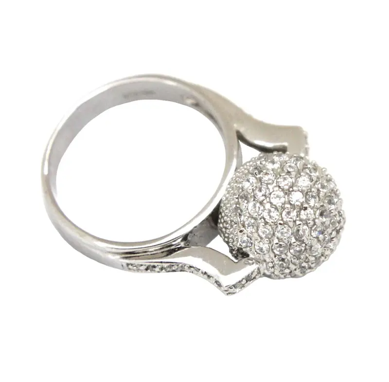 Sterling Silver Diamond-Cut Cz Ring – Size 9 1