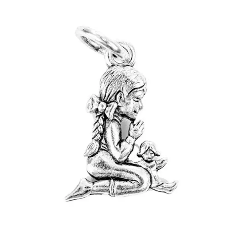 Sterling Silver Praying Girl Figurine Charm 1