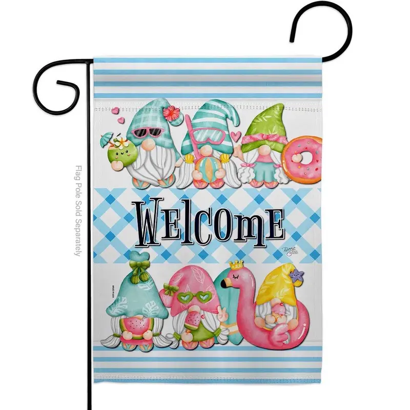Summer-Themed Gnome Garden Flag 1
