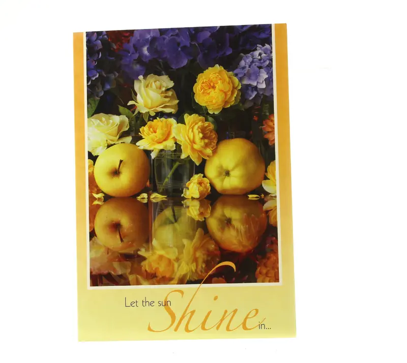 Sunny Get Well Card Featuring Apples And Floral Artwork 1