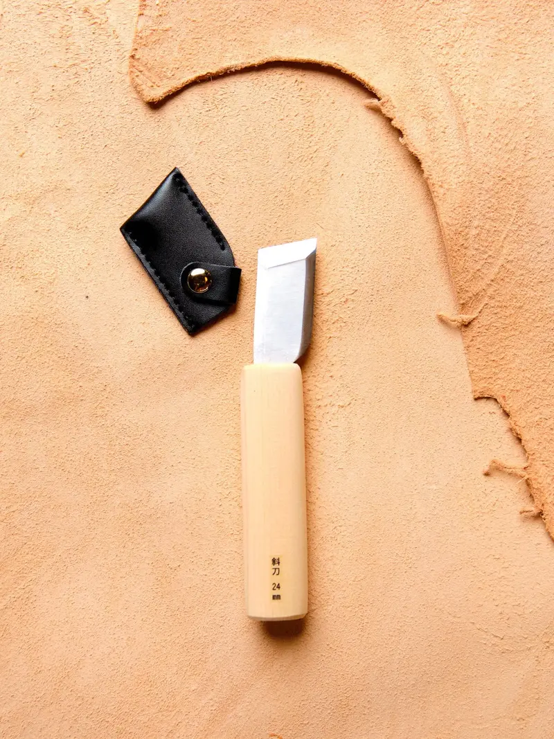 Syamaru Leather-Cutting Knife – 24 Mm Skewed Blade For Precision Work 1