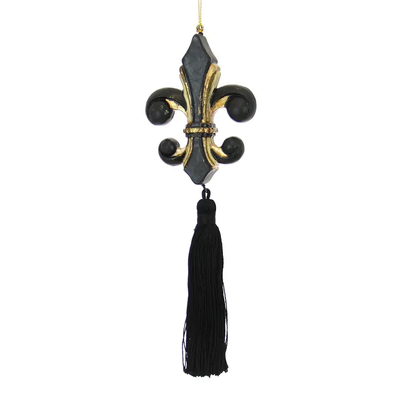 Tasseled Fleur-De-Lis Hanging Ornament 1