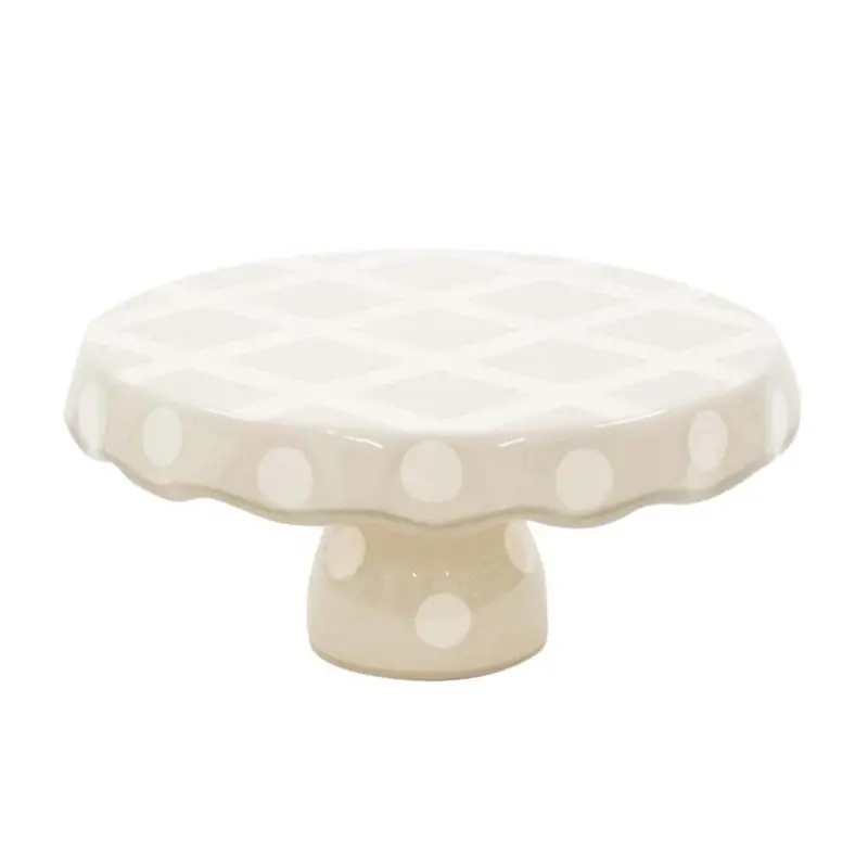 Taupe-And-White Multi-Use Chip & Dip Or Cake Stand 1