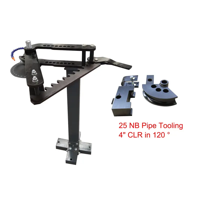 Tb-3 Manual Pipe Bender With 25Nb Tooling — 4" Clr, 120° Structural Bending 1