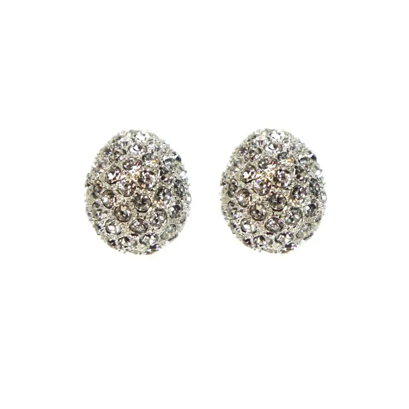 Teardrop-Shaped Ab Rhinestone Clip-On Earrings 1