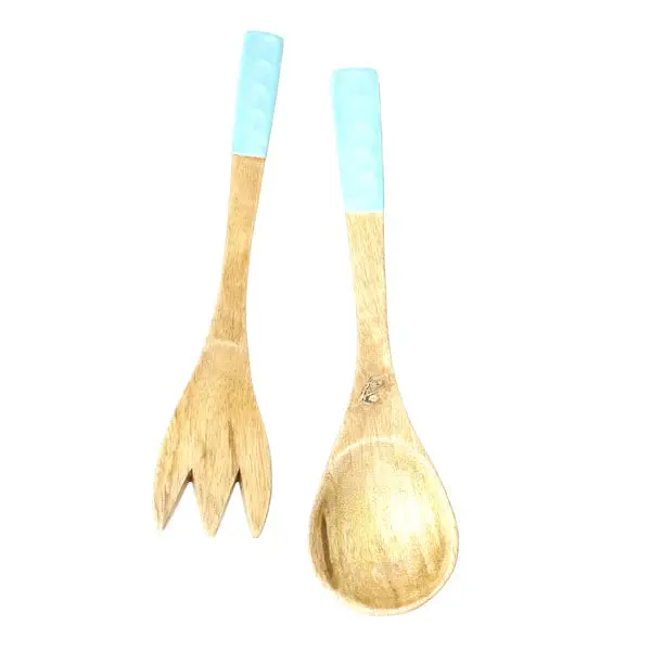 Textured Blue Salad Serving Set 1