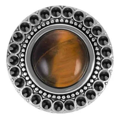 Tiger’S Eye And Onyx Ginger Snap Button 1