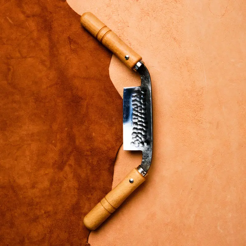 Traditional Hand-Forged Drawknife – Curved Blade Wood Shaping Tool 1