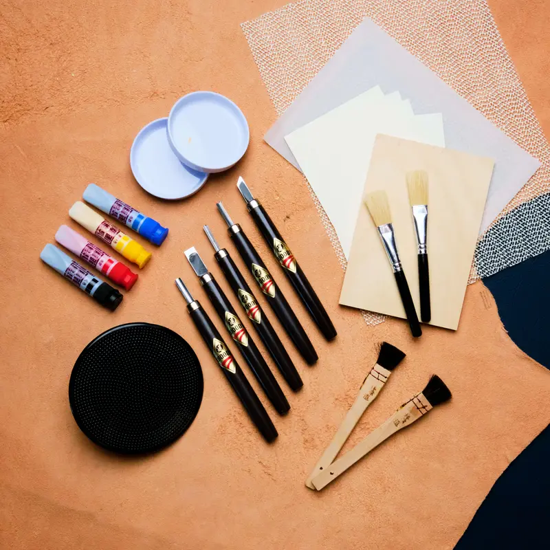 Traditional Japanese Woodblock Carving Tool Set – Starter Kit 1