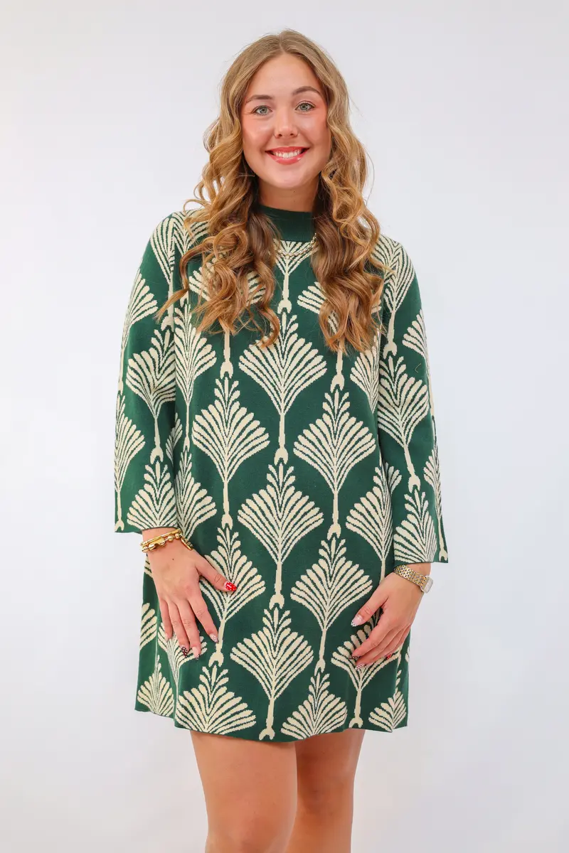 Umgee Abstract Print Pullover Sweater Dress 1