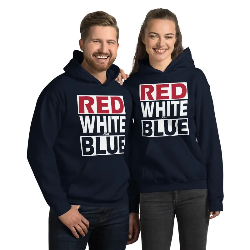 Unisex Red, White, And Blue Patriotic Hoodie 1