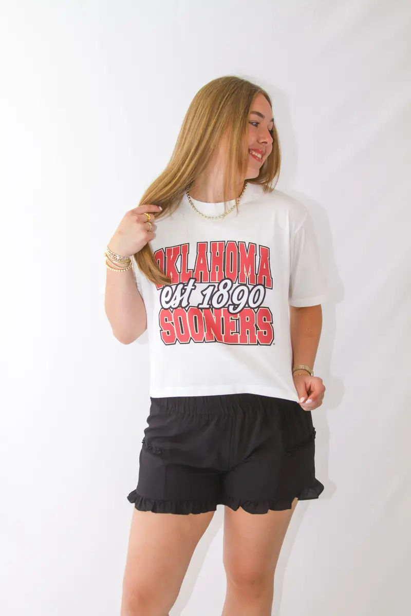 University Of Oklahoma Cropped Logo Tee 1