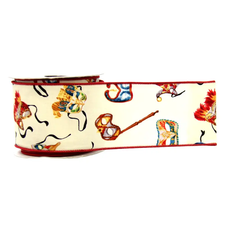 Venetian Carnival Mask Patterned Ribbon 1