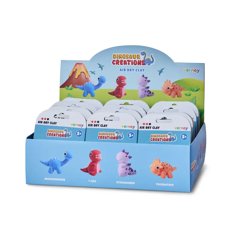 Verney Air-Dry Clay Kit – Dinosaur Creations Display (12 Units) 1