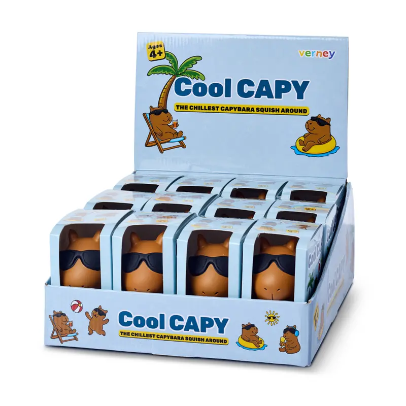 Verney Cool Capy Squish Toy Display – 12-Unit Retail Setup 1