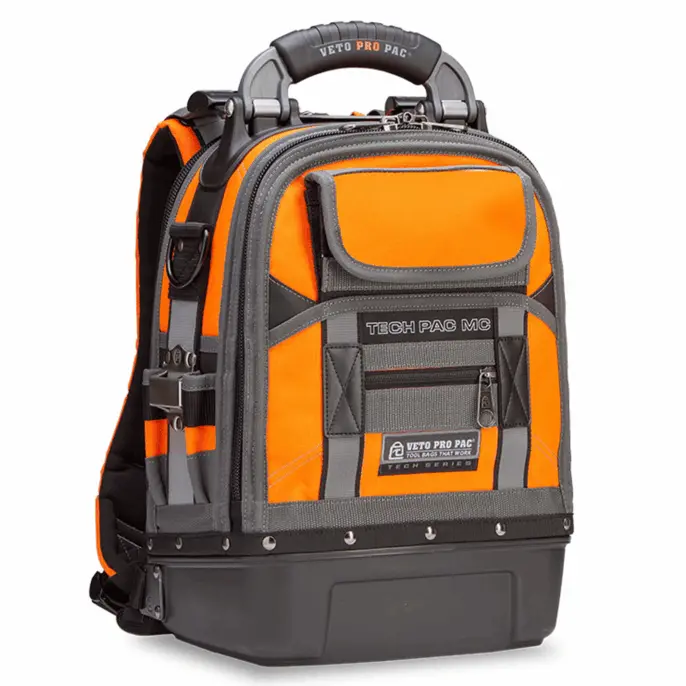 Veto Pro Pac Ax3614 Tech Pac Mc Hi-Visibility Orange Compact Tool Backpack 1