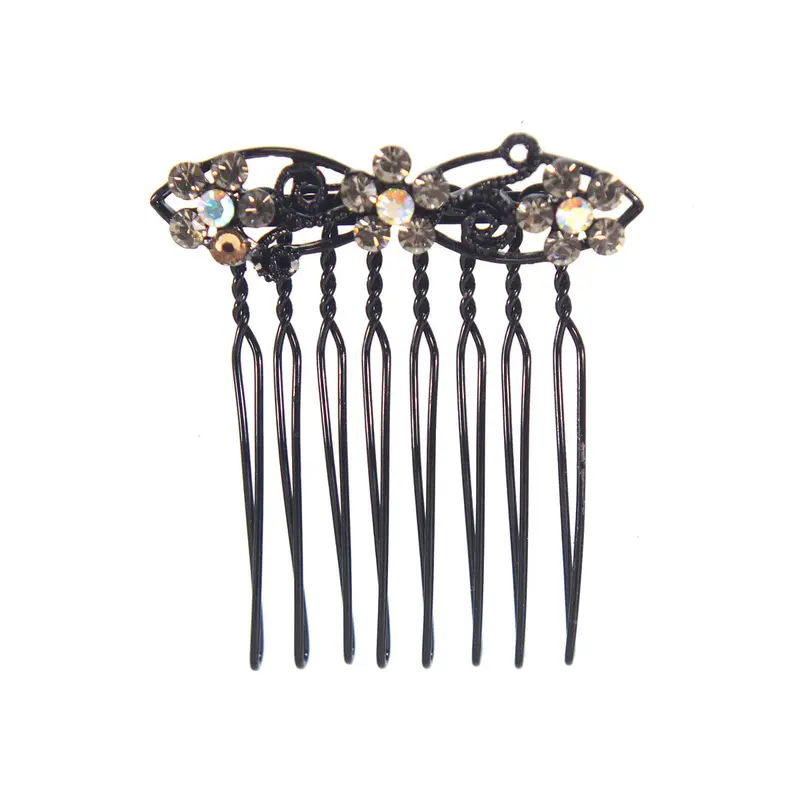 Vintage-Inspired Hair Comb With Three Floral Accents 1