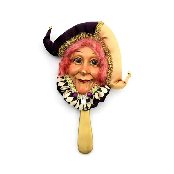 Vintage-Style Jester Handheld Mirror 1