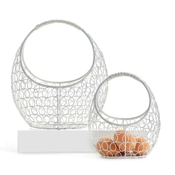 Vintage-Style Woven Wire Baskets With Handles (Set Of 2) 1
