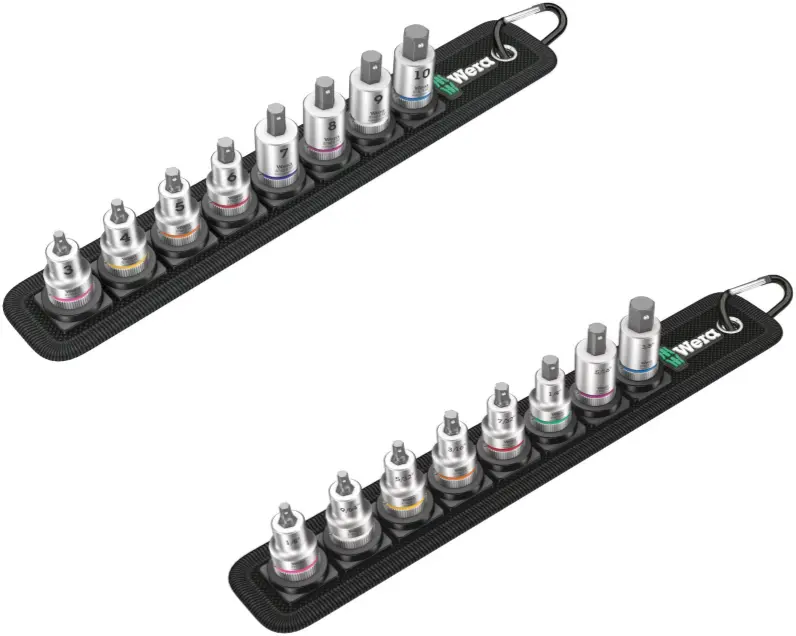 Wera 003971 & 003974 Belt B Bit-Socket Sets — Metric (2 3/8") And Imperial (1 3/8") 1