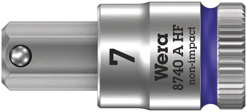 Wera 7Mm Hex-Plus Bit Socket With Zyklop Holding Function – 1/4" Drive 1