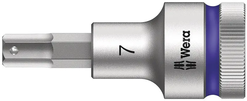 Wera 7Mm Hex-Plus Bit Socket With Zyklop Magnetic-Hold Feature – 1/2" Drive 1