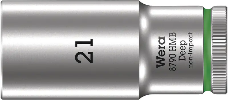 Wera 8790 Hmb Deep Zyklop Socket – 21Mm, 3/8" Drive 1